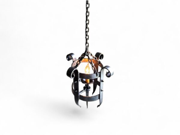 Antique Iron Pendant Lamp with wrought iron frame
