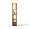 Luxury teakwood Wooden Tower Lamp with shelves