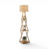Modern teakwood floor lamp with jute shade