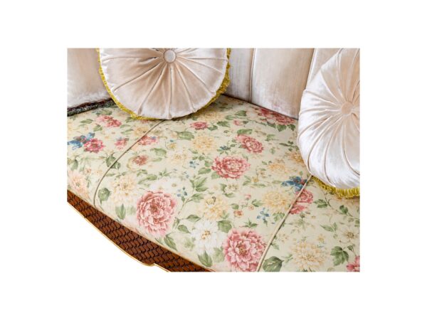 Luxury Rococo style sofa with floral upholstery