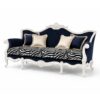 White luxury sofa with handcrafted frame