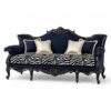 Premium carved sofa with zebra fabric accents