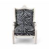 Throne Wing Chair with zebra-print upholstery
