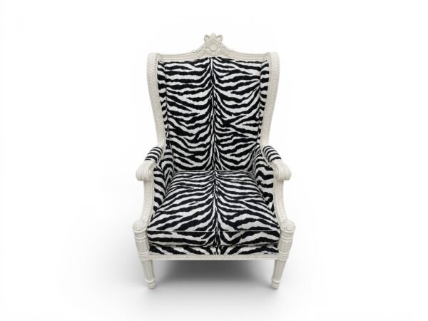 Statement chair with zebra-print fabric