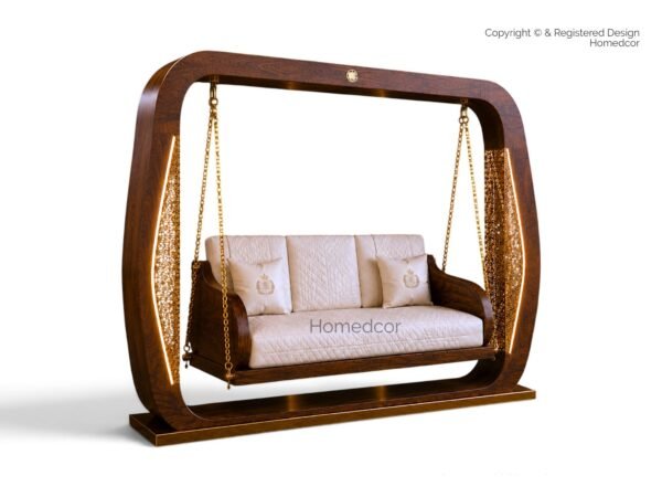 Modern teakwood swing with LED lighting