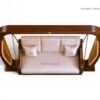Designer wooden swing with curved frame