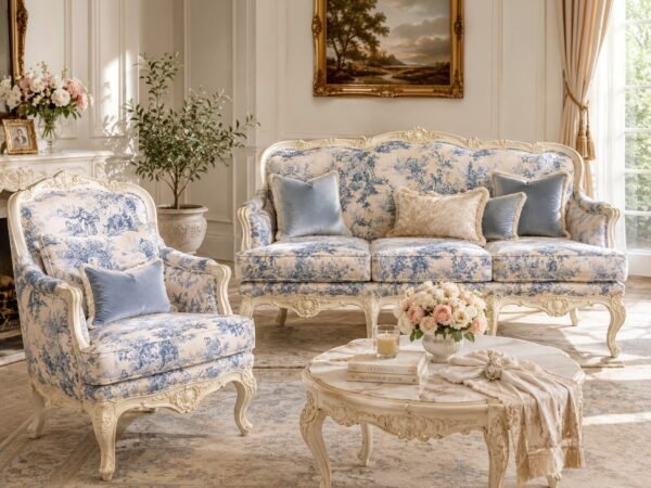 Elegant French baroque style sofa set