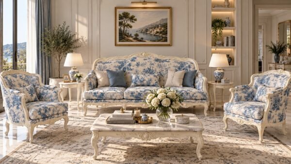 Elegant French baroque style sofa set