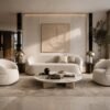Luxury sofa set with matching armchairs