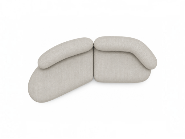 Contemporary curved sofa with rounded arms