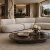 Luxury curved seating for contemporary living spaces