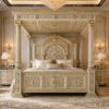 Royal canopy bed with hand carvings