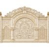 White Indian style bed with hand-carved detailing