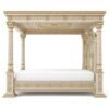 Royal canopy bed with intricate floral carvings