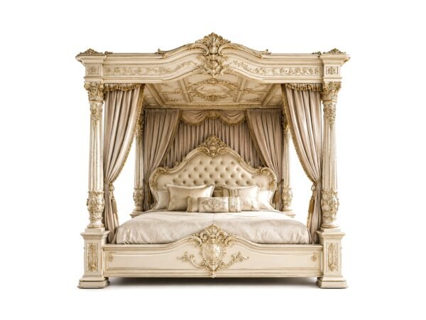 French Palace Royal Bed in white matte finish