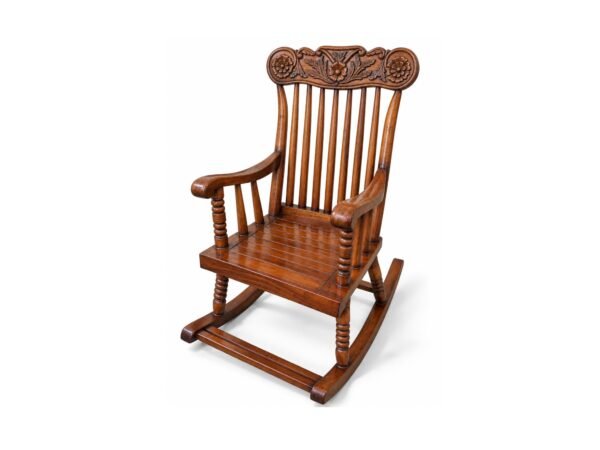 Royal Floral Rocker in solid teak wood