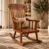 Royal Floral Rocker with natural teak finish