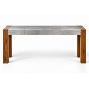 Aviator Console Table with aluminium-clad top