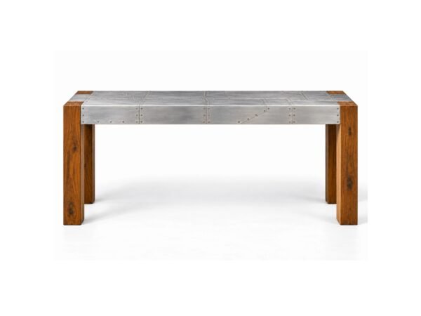 Aviator Console Table with aluminium-clad top
